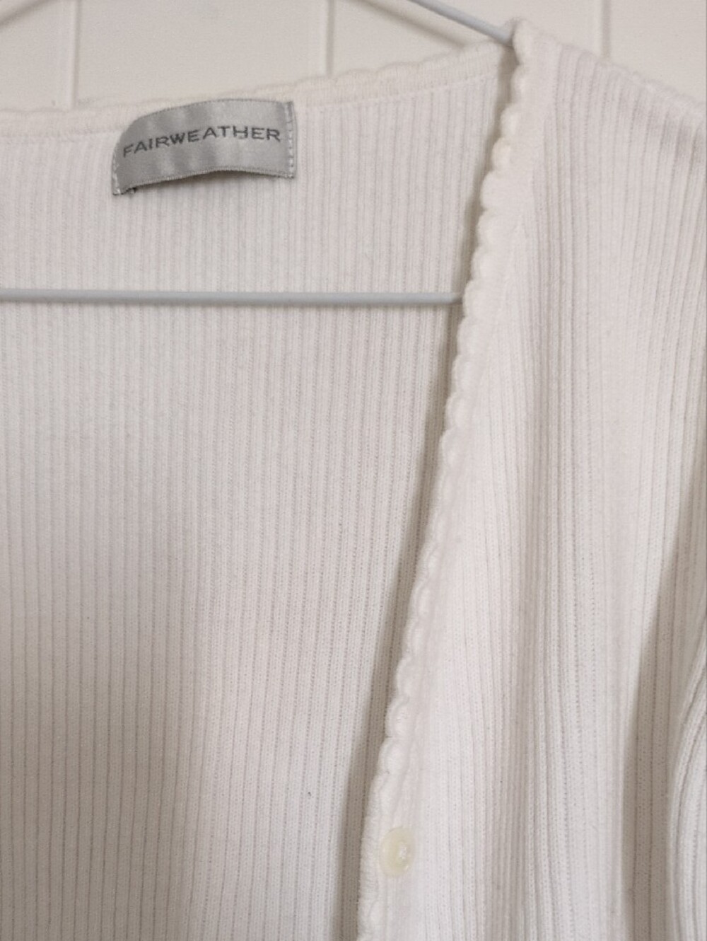 Fairweather Cream Ribbed Button-Up Cardigan - Picture 2 of 6